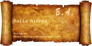 Balla Alfréd névjegykártya