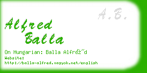 alfred balla business card